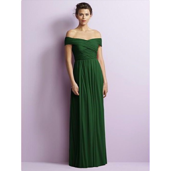 JENNY YOO  |  Rouched Crossover Off-the-Shoulder Bridesmaid Dres - Picture 1 of 4